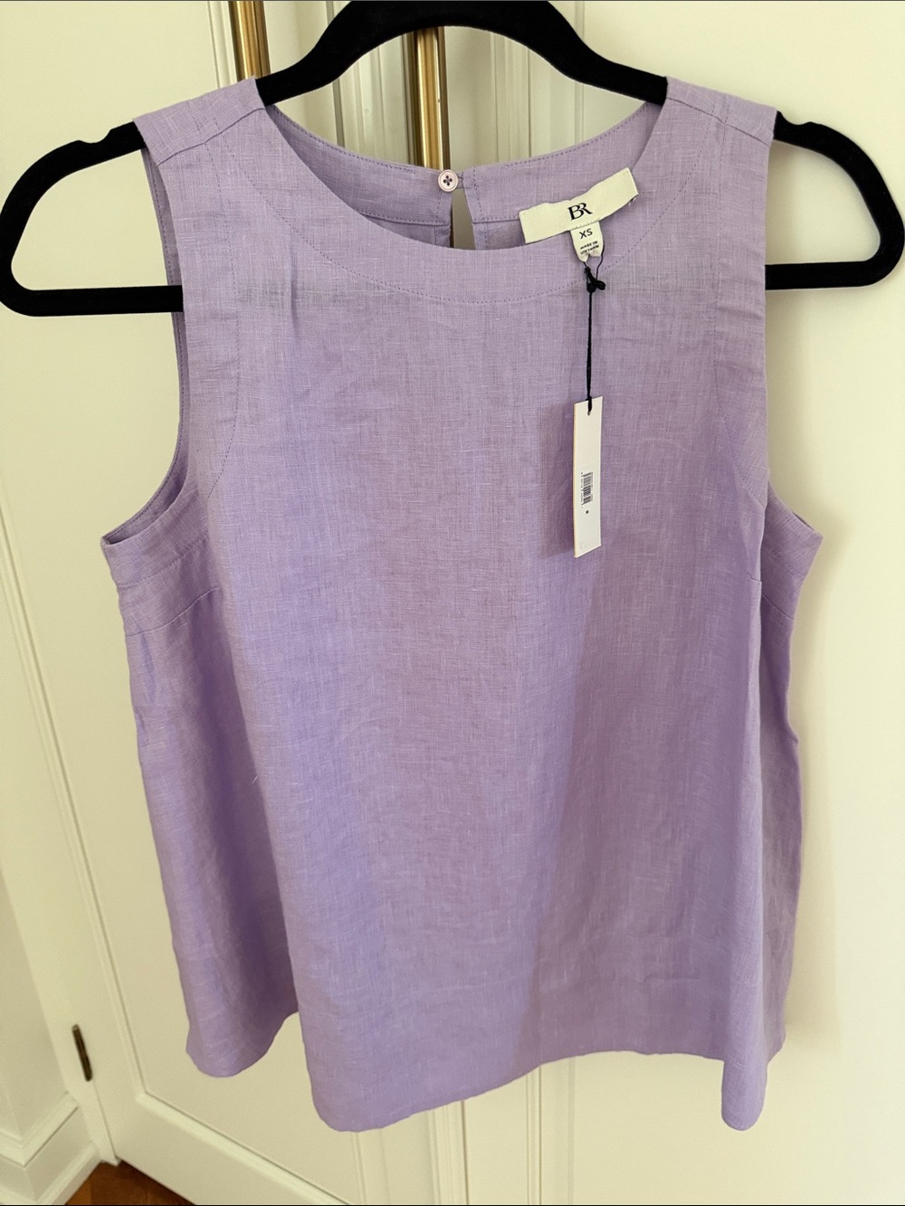 Banana Republic light Lavender Sleeveless Linen Trapeze style Tank XS NWT
